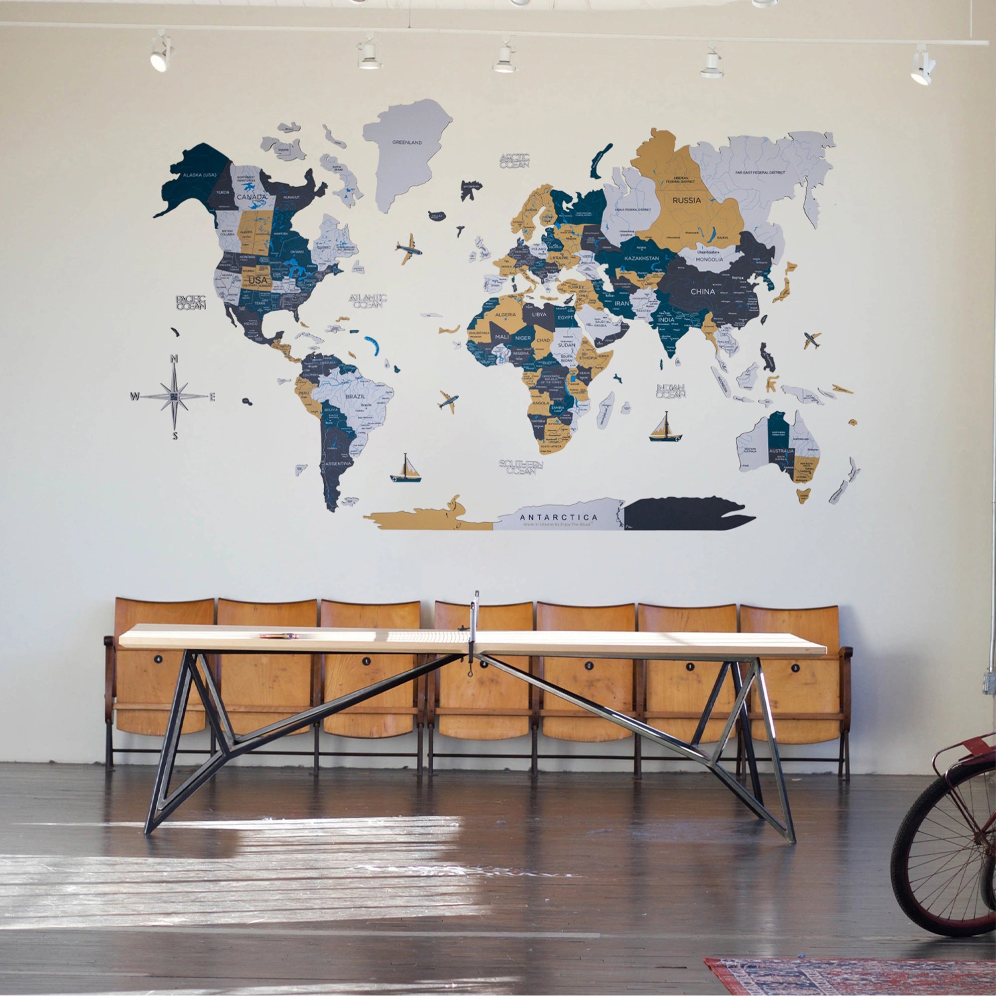 2D Wooden World Map | Wall Art for Home & Office | Country – Enjoy The ...