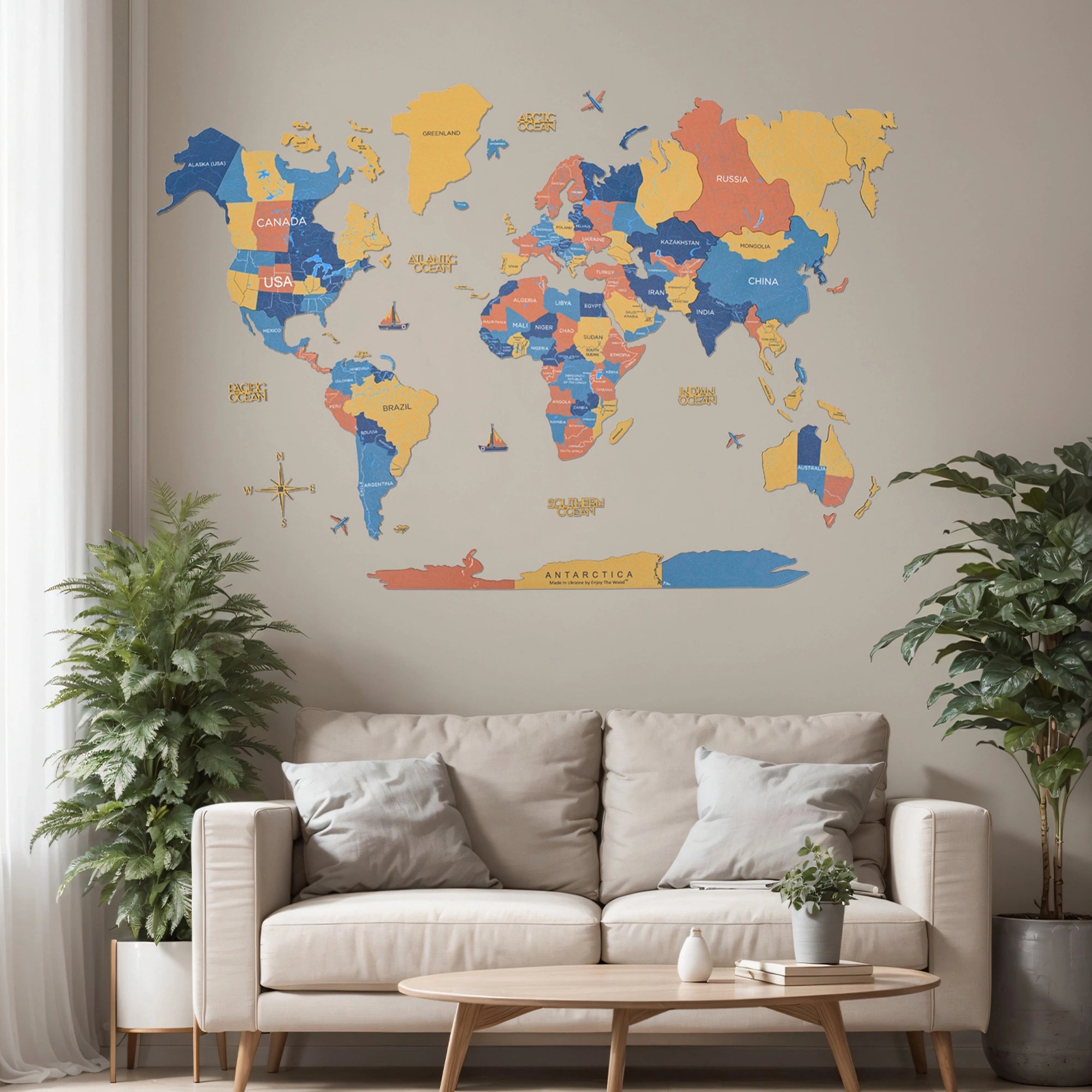 2D Wooden World Map | Wall Art for Home & Office | Indie – Enjoy The ...