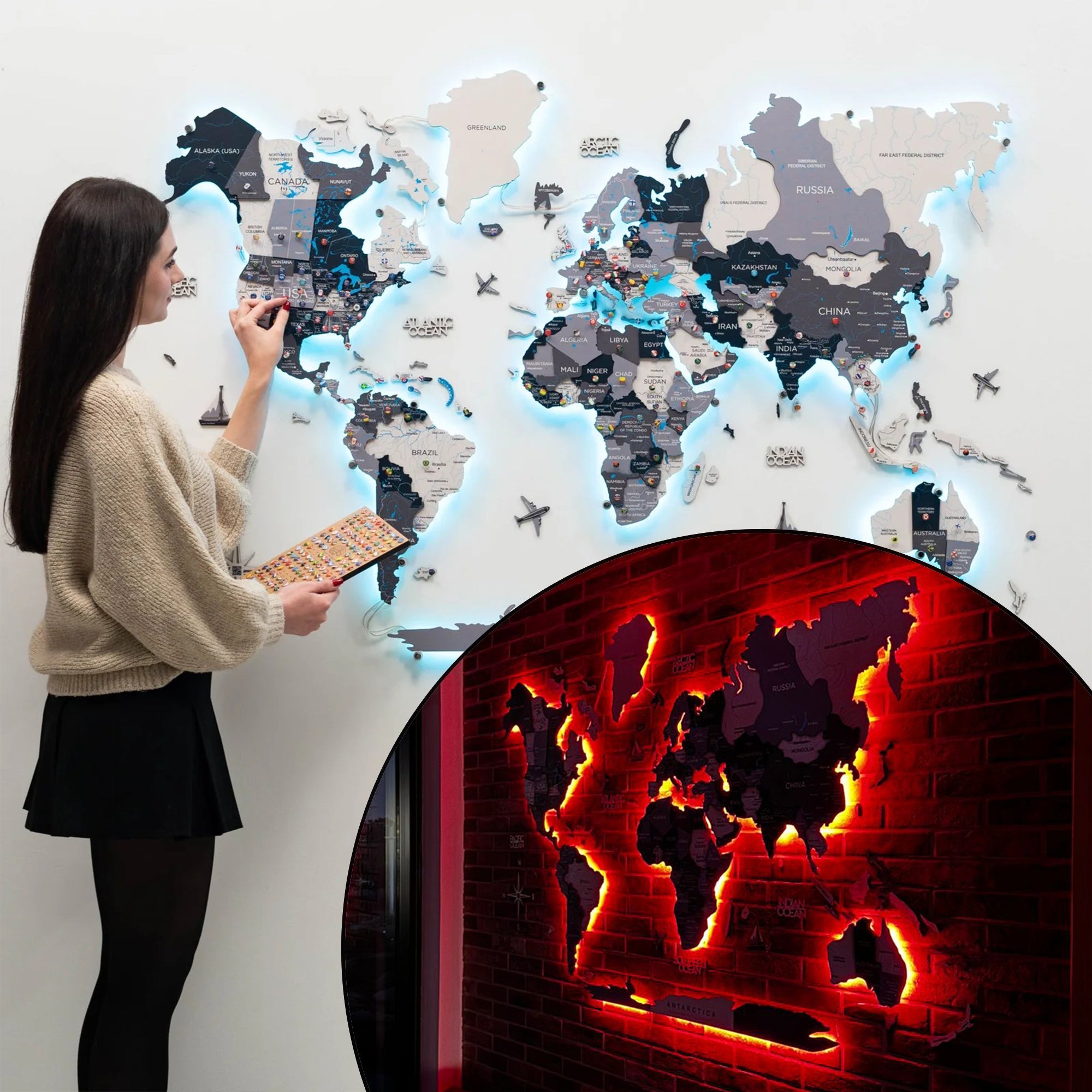 LED World Maps – Enjoy The Wood UAE