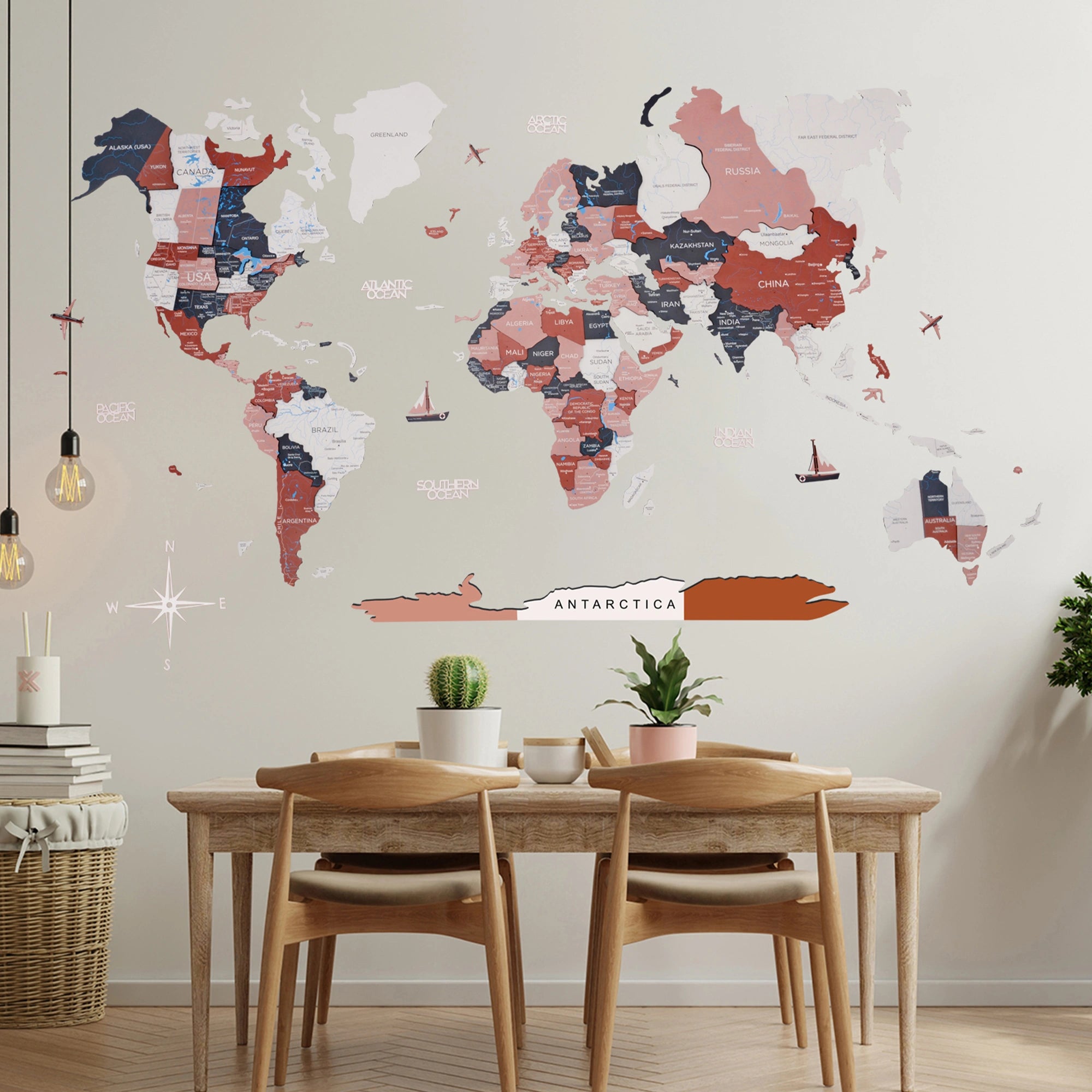 Rustic Wooden Wall Map | Premium Gift – Enjoy The Wood GCC