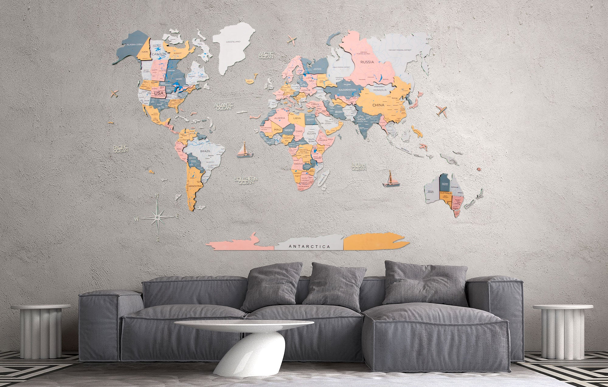 2D Wooden World Map | Wall Art for Home & Office | Festival – Enjoy The ...