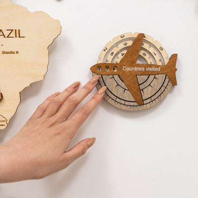 Travel Tracker 3D Wooden World Map