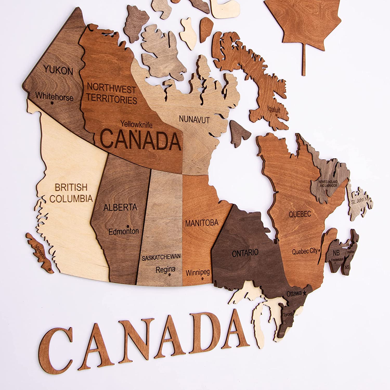 Canada Wooden Map - Multicolor | Colorful Wall Art | Premium Quality ...