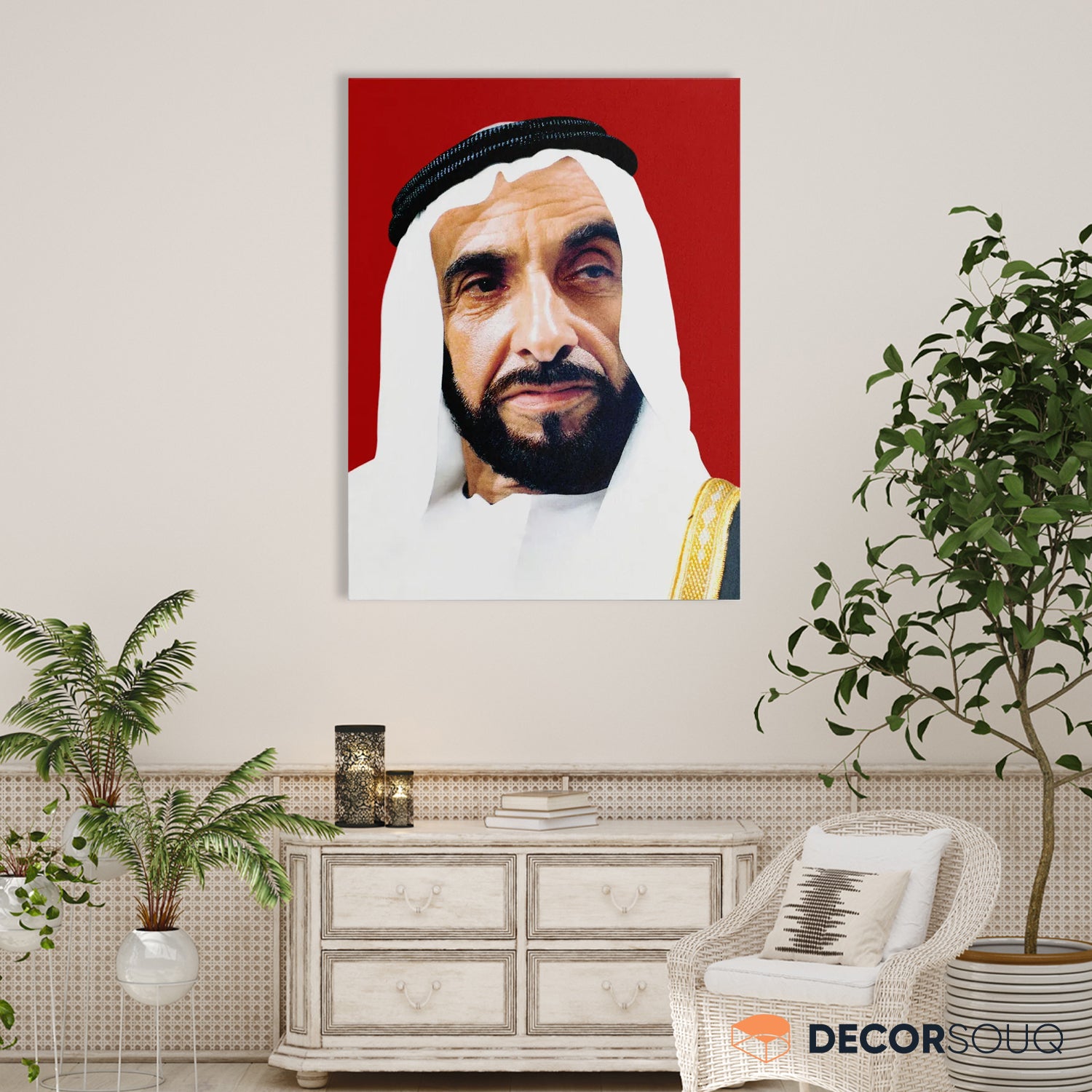 Sheikh Zayed bin Sultan Al Nahyan Portrait - Framed & Canvas Art ...
