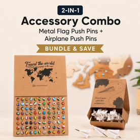 Metal Flag & Airplane Push Pins Bundle
