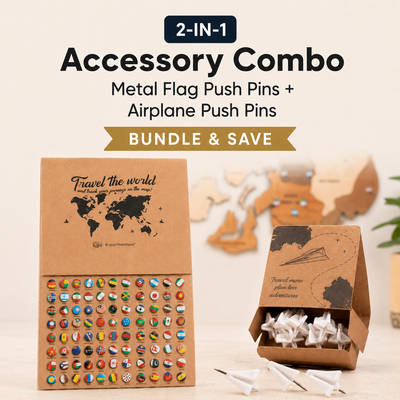 Metal Flag & Airplane Push Pins Bundle