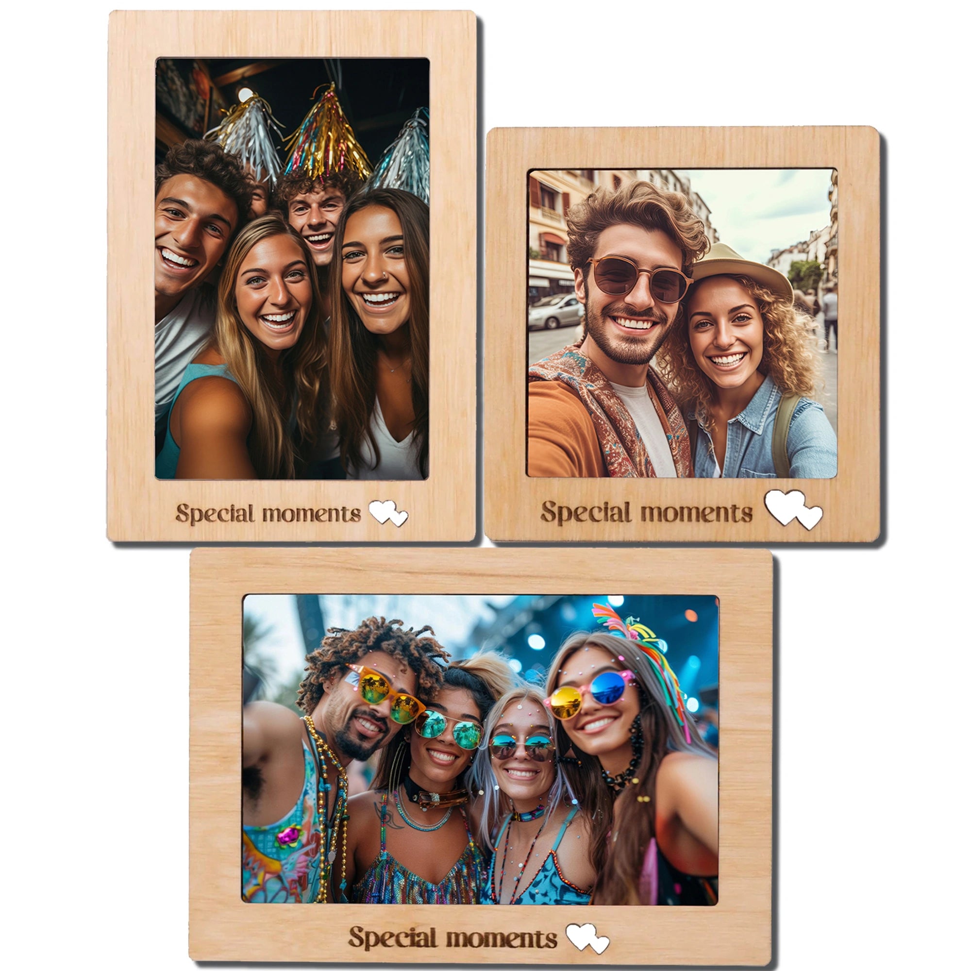 Wooden Photo Frames - Set of 9pcs – Enjoy The Wood GCC