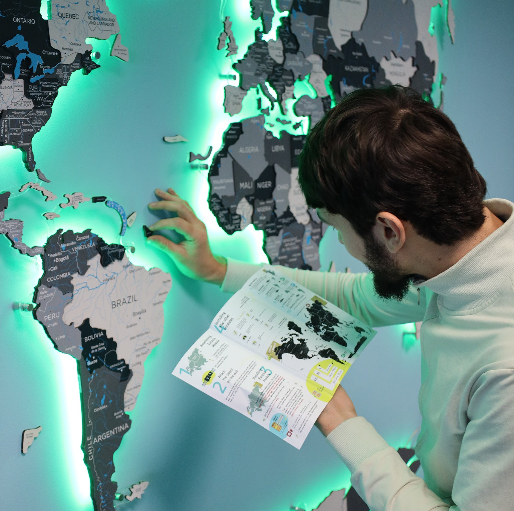 LED Wooden Map Installation – Enjoy The Wood UAE